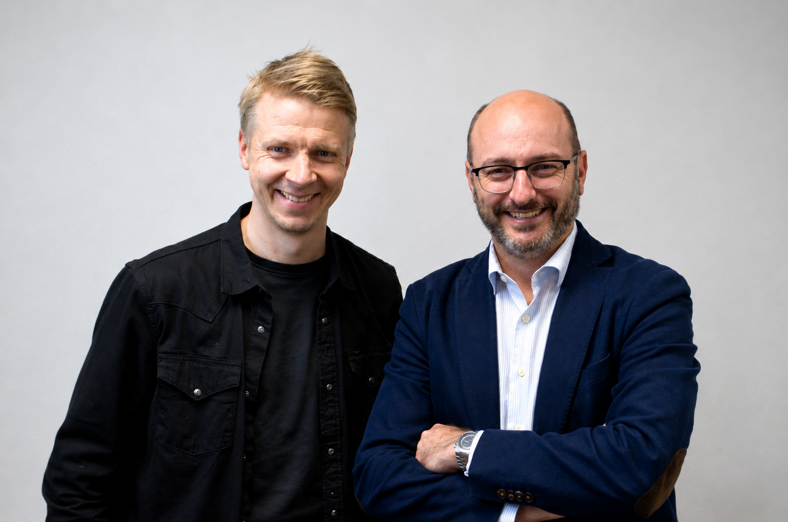 Flovin toimitusjohtaja Aapeli Kallunki ja Espanjan maajohtaja Enrique García-Comas.